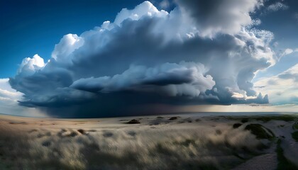 Fototapeta premium Después de la lluvia en praderas o montañas 