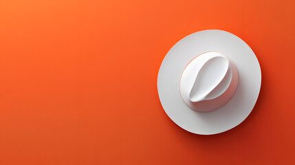 abstract minimal colours background with white clouds, hat top view for wallpaper with copy space