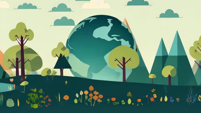 World environment and earth day concept flat illustration background. 