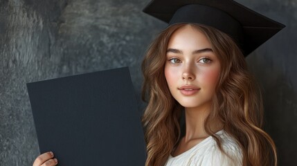 Modern graduation invitation featuring bold typography and a clean layout, celebrating achievements with a touch of elegance.