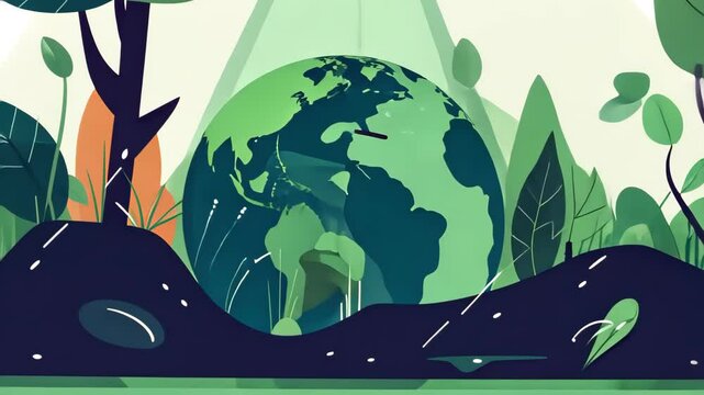 World environment and earth day concept flat illustration background. 