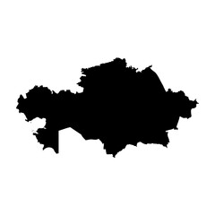 Fototapeta premium Kazakhstan high detailed vector representation of country silhouette in solid black on white background. For educational, decorative, or informational use showcasing the national outline.