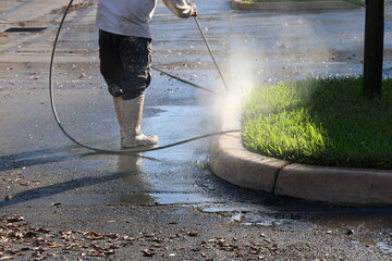 Men clean road curb high pressure water chemical wear rubber footwear rain boots