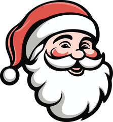 Santa Claus vector illustration logo design black and white background