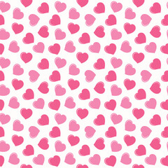 valentines seamless pattern. pink hearts. romantic and love background. valentine's day design