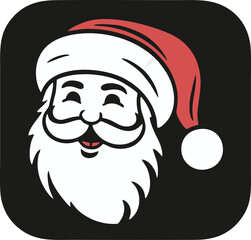 Santa Claus vector illustration logo design black and white background