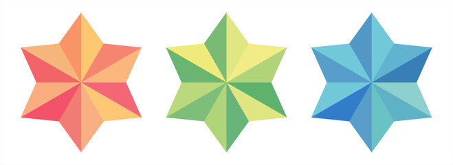 Realistic 3D star isolated on white background.