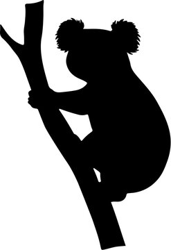 recommend clip art: koala black silhouette vector logo