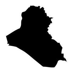 Iraq high detailed vector representation of country silhouette in solid black on white background. For educational, decorative, or informational use showcasing the national outline.