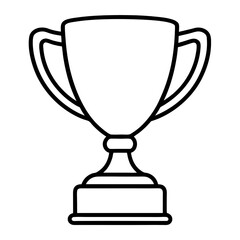 trophy cup outline icon isolated on transparent background