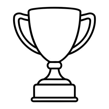 trophy cup outline icon isolated on transparent background