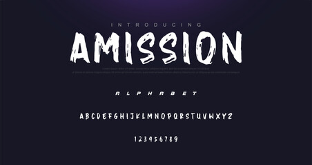Vector brush style font, alphabet, and typeface