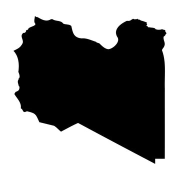 recommend clip art: Libya high detailed vector representation of country silhouette in solid black on white background. For educational, decorative, or informational use showcasing the national outline.