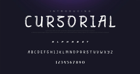 Vector brush style font, alphabet, and typeface