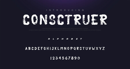 Vector brush style font, alphabet, and typeface