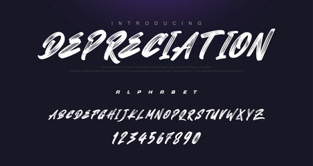 Vector brush style font, alphabet, and typeface