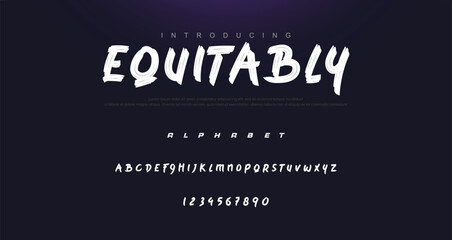 Vector brush style font, alphabet, and typeface