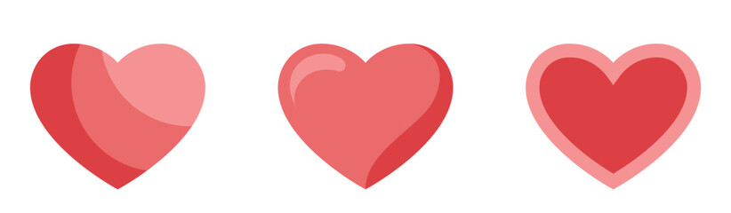 red heart images. love and romantic symbols. isolated vector elements for valentines day design