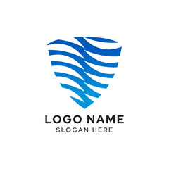 Shield logo vector design template, technology icon design.