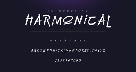 Vector brush style font, alphabet, and typeface