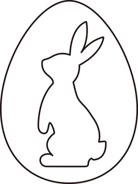 recommend clip art: Isolated Easter egg shape with bunny pattern outline.
                    Cute Easter egg coloring drawing.
                    Transparent background.
