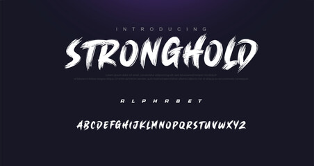 Vector brush style font, alphabet, and typeface