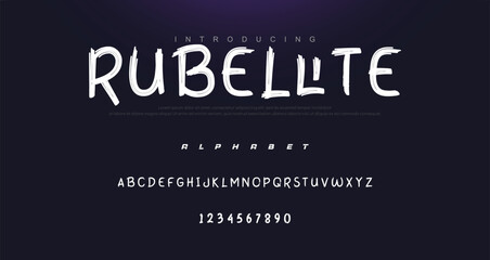 Vector brush style font, alphabet, and typeface
