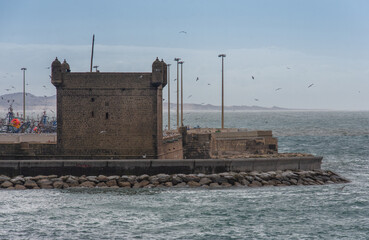 fortress on the port of the city of Essaouira in Morocco