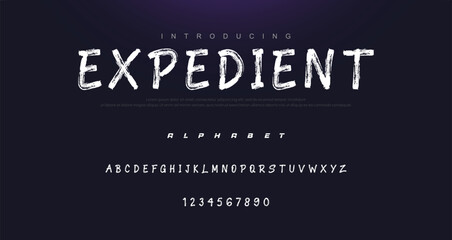 Vector brush style font, alphabet, and typeface