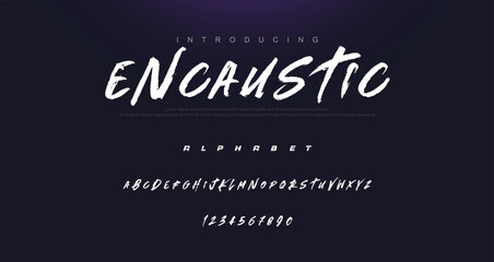 Vector brush style font, alphabet, and typeface