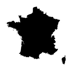 Fototapeta premium France high detailed vector representation of country silhouette in solid black on white background. For educational, decorative, or informational use showcasing the national outline.