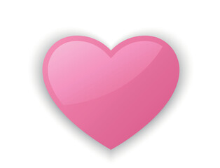 pink heart emoji. love, romantic and valentines design element. isolated vector image