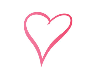 Red doodle heart image. Love, romantic and valentines design element. Isolated vector image