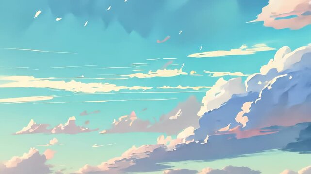Watercolor style of sky sweet color background