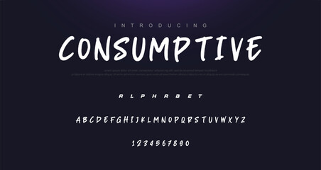 Vector brush style font, alphabet, and typeface
