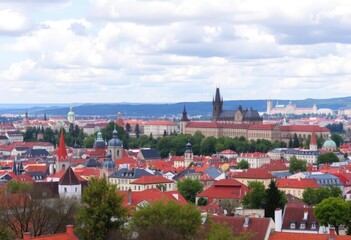 Obraz premium A breathtaking panoramic view of Prague Castle and Lesser Town in Prague