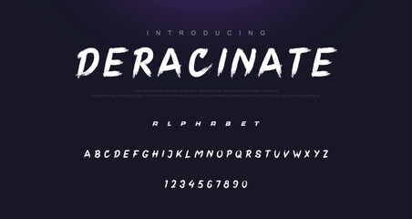 Vector brush style font, alphabet, and typeface