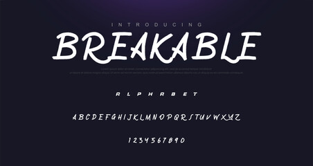 Vector brush style font, alphabet, and typeface