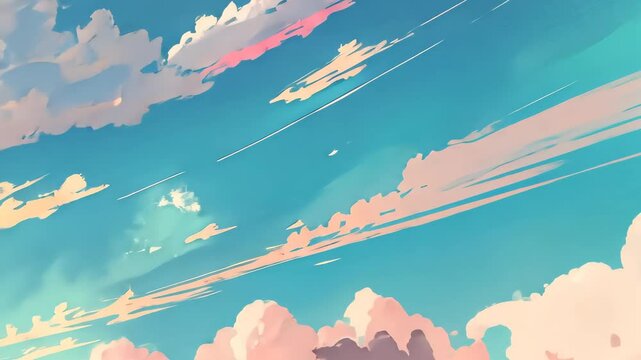 Watercolor style of sky sweet color background