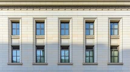 Fototapeta premium Federal Reserve building facade standing strong and secure, symbolizing economic stability and the central role of financial institutions in modern society.