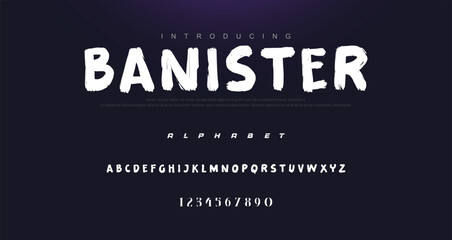 Vector brush style font, alphabet, and typeface