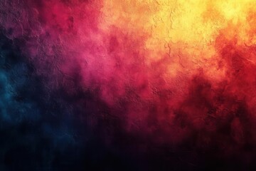 Fototapeta premium a vibrant, grainy gradient background blending red, pink, and yellow hues, creating an energetic, abstract texture that evokes a sense of movement and creativity, perfect for posters or digital art