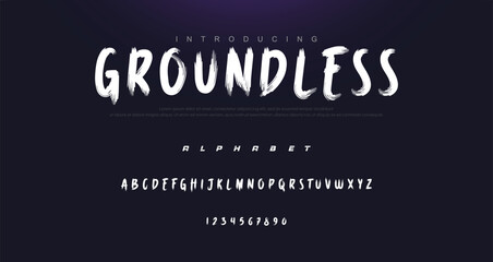 Brush Font. Hand Lettering Sketch Font. Vector Alphabet