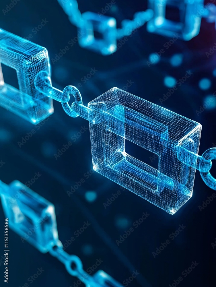 Poster an abstract representation of health information connected through a secure blockchain network