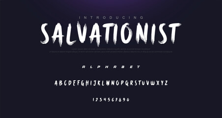 Brush Font. Hand Lettering Sketch Font. Vector Alphabet