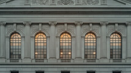 Obraz premium Federal Reserve building facade standing strong and secure, symbolizing economic stability and the central role of financial institutions in modern society.