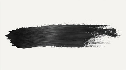Black Paint Stroke on White Background for Artistic and Design Purposes