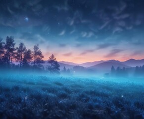 Naklejka premium gradient background soft focus blue bokeh abstract landscape, landscape, blue, gradient