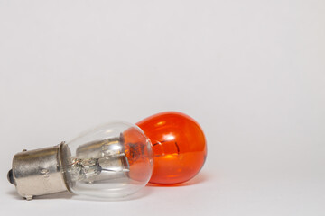 Car lamps on white background