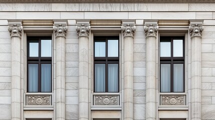 Obraz premium Federal Reserve building facade standing strong and secure, symbolizing economic stability and the central role of financial institutions in modern society.
